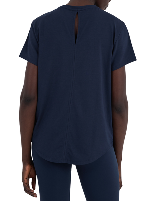 Split Back Tee Dark Navy