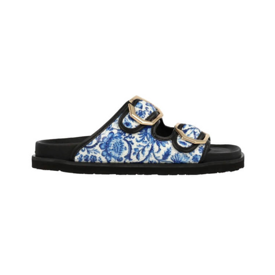 Model wears Galia Vegan Tile Blue