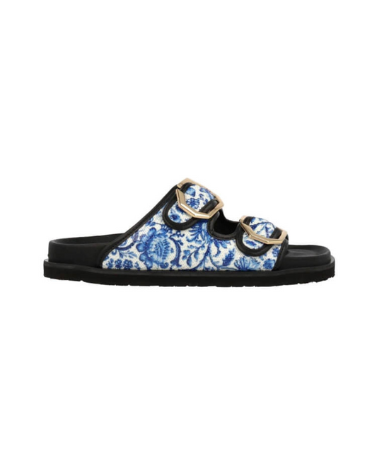 Model wears Galia Vegan Tile Blue