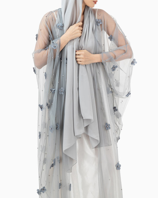 Grey Wedding Abaya