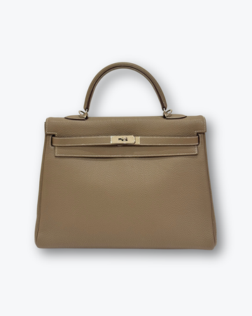 Kelly 35 in Étoupe Leather with Palladium Hardware