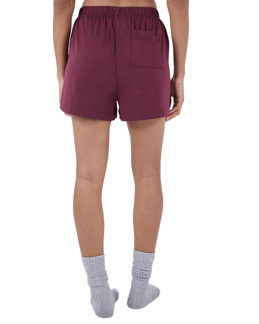 Women Sleep Short Dark Burgundy
