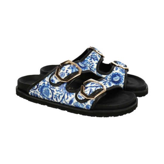 Model wears Galia Vegan Tile Blue