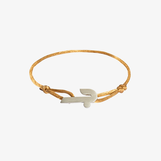 SILVER - Fabric Letter Bracelet