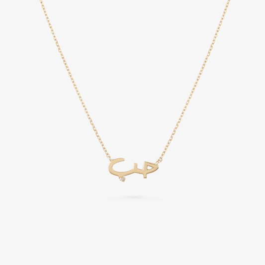 HOBB — 18K Gold & Diamond "Love" Necklace