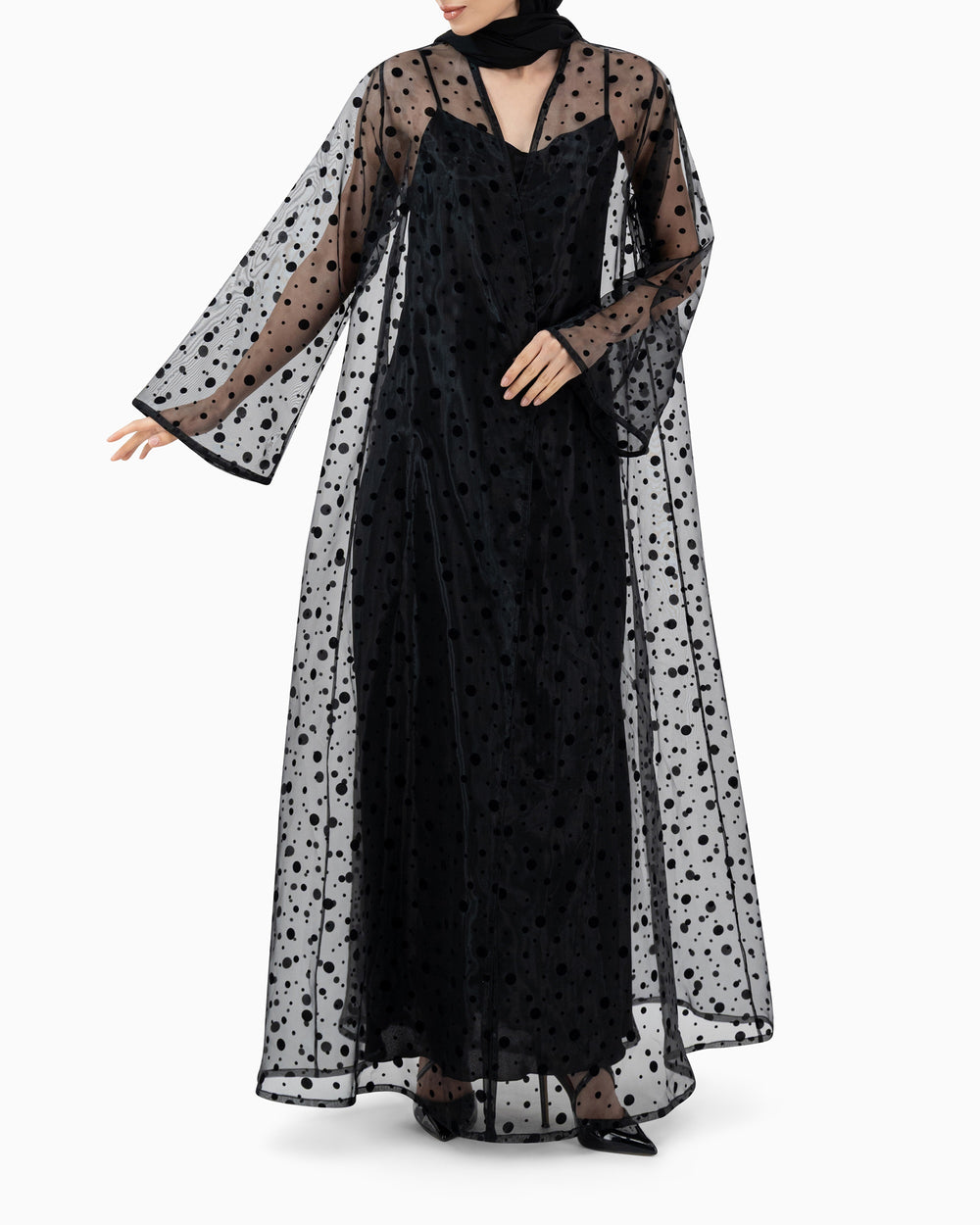Black Polka Dot Wedding Abaya