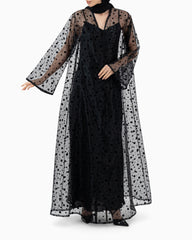 Black Polka Dot Wedding Abaya