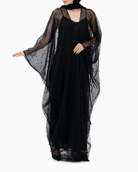 Black Pearls Wedding Abaya