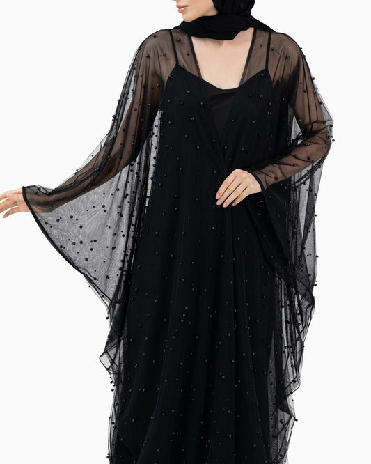 Black Pearls Wedding Abaya