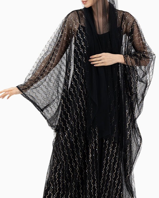 Black and Gold Wedding Abaya