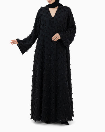 Black Ruffles Abaya