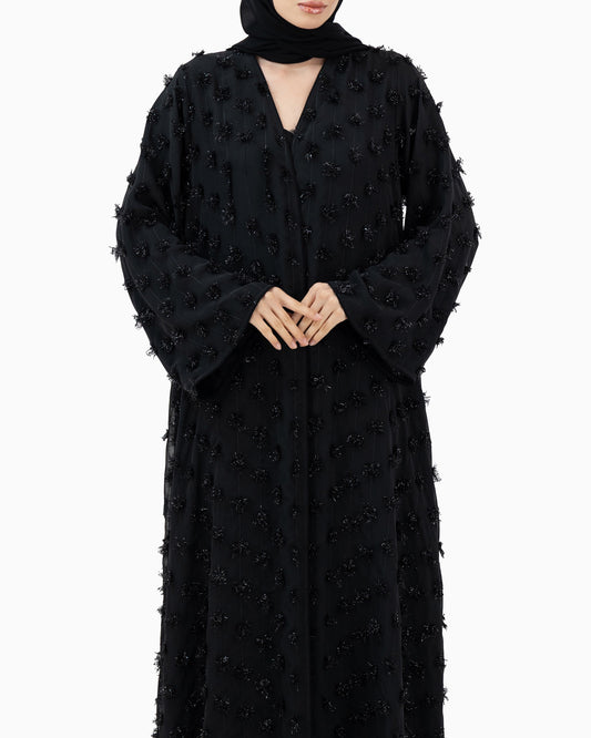 Black Ruffles Abaya
