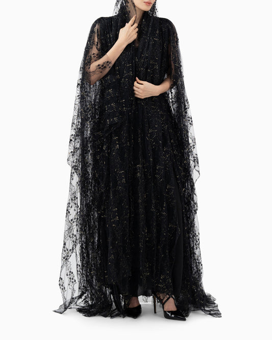 Black Lace Wedding Abaya