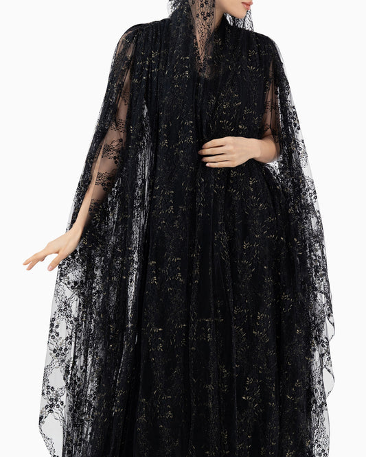 Black Lace Wedding Abaya