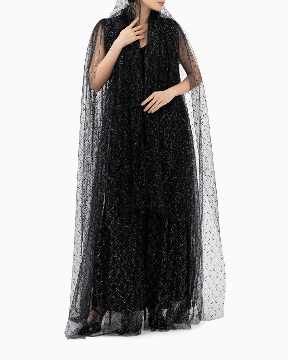 Silver Patterned Wedding Abaya