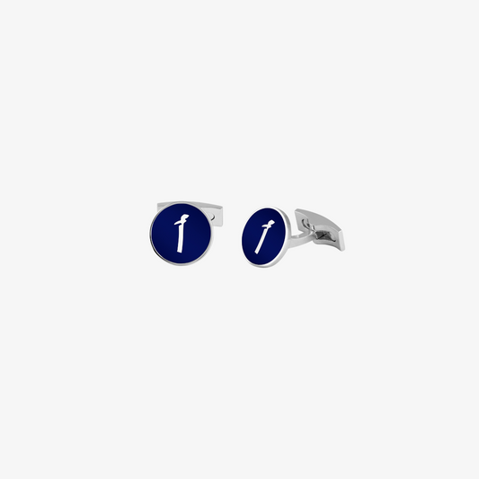 SILVER - Enamel Letter Cufflinks