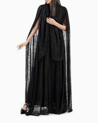Black Paisley Wedding Abaya