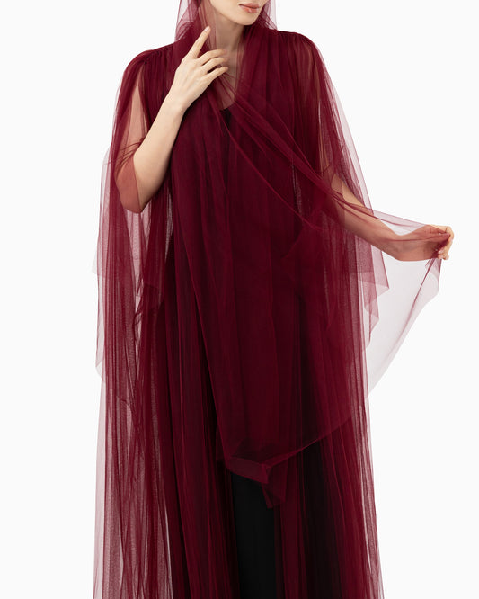Maroon Wedding Abaya
