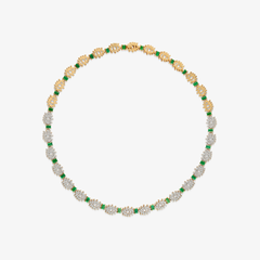 YA EIN - 18K Gold & Diamond Necklace with Emeralds