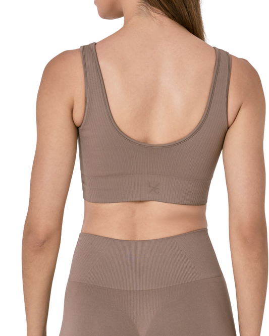 Seamless Rib Bra Walnut