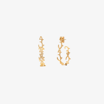 HOBB — 18K Gold "Love" Earrings