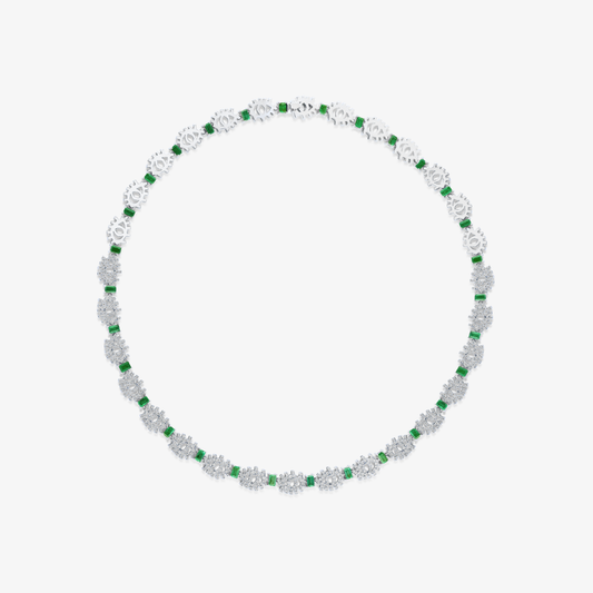 YA EIN - 18K Gold & Diamond Necklace with Emeralds