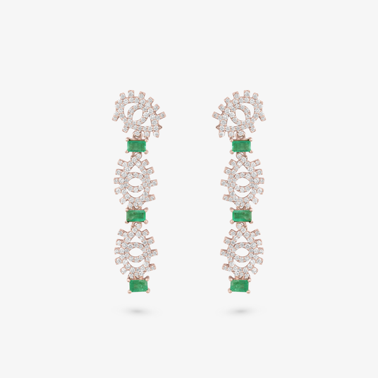 YA EIN - 18K Gold & Diamonds Earrings with Emeralds