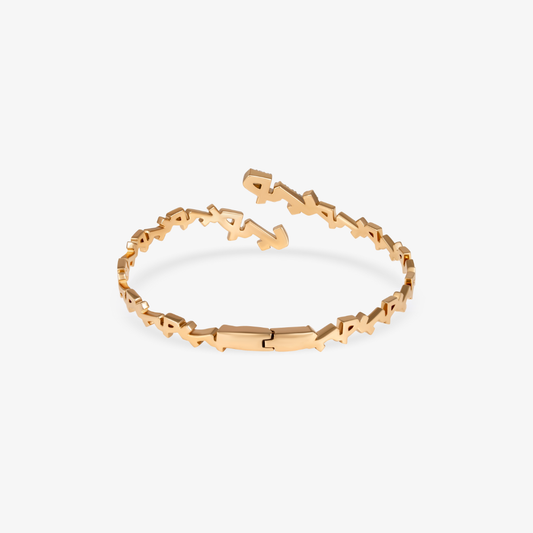 HOBB — 18K Gold & Diamond "Love" Multi-Word Cuff