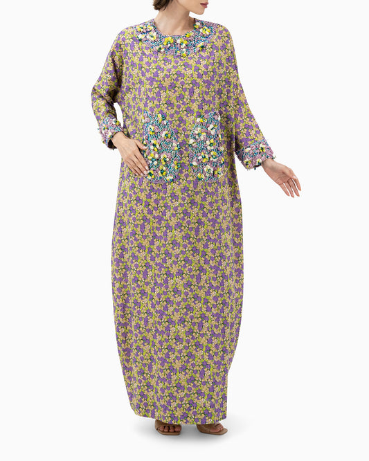 Kaftan | Purple And Yellow