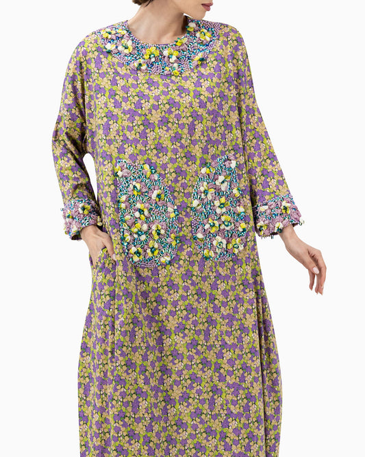 Kaftan | Purple And Yellow