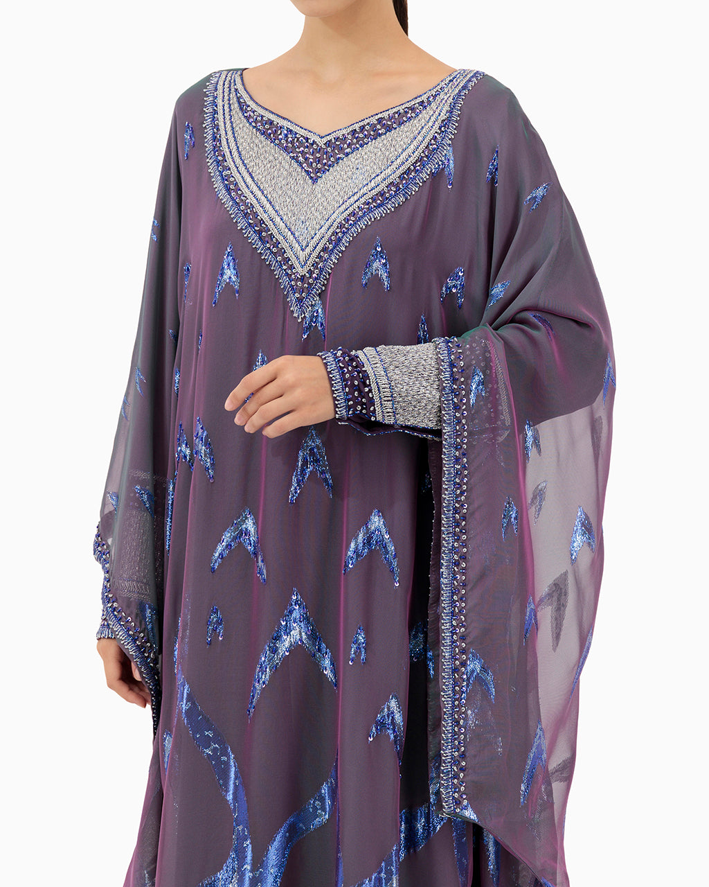 Model wears Kaftan | Purple