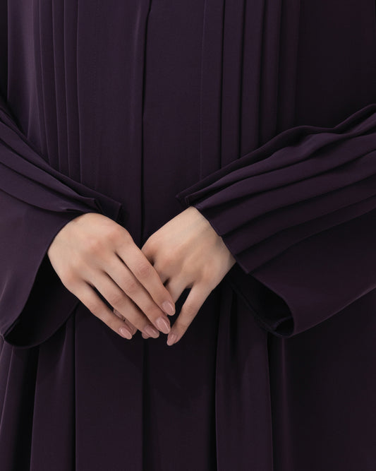 Pleated Abaya | Purple