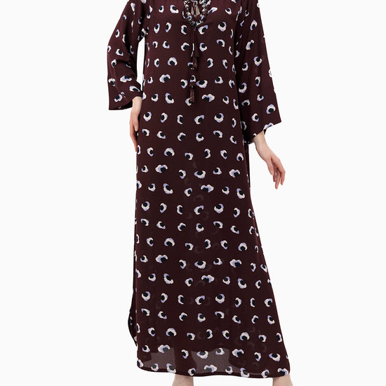 Model wears Brown Daily Dress