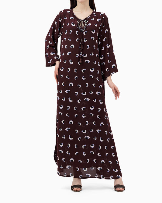 Model wears Brown Daily Dress