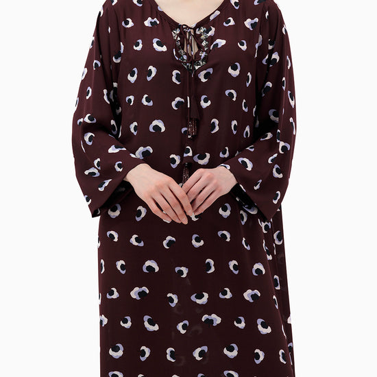 Model wears Brown Daily Dress