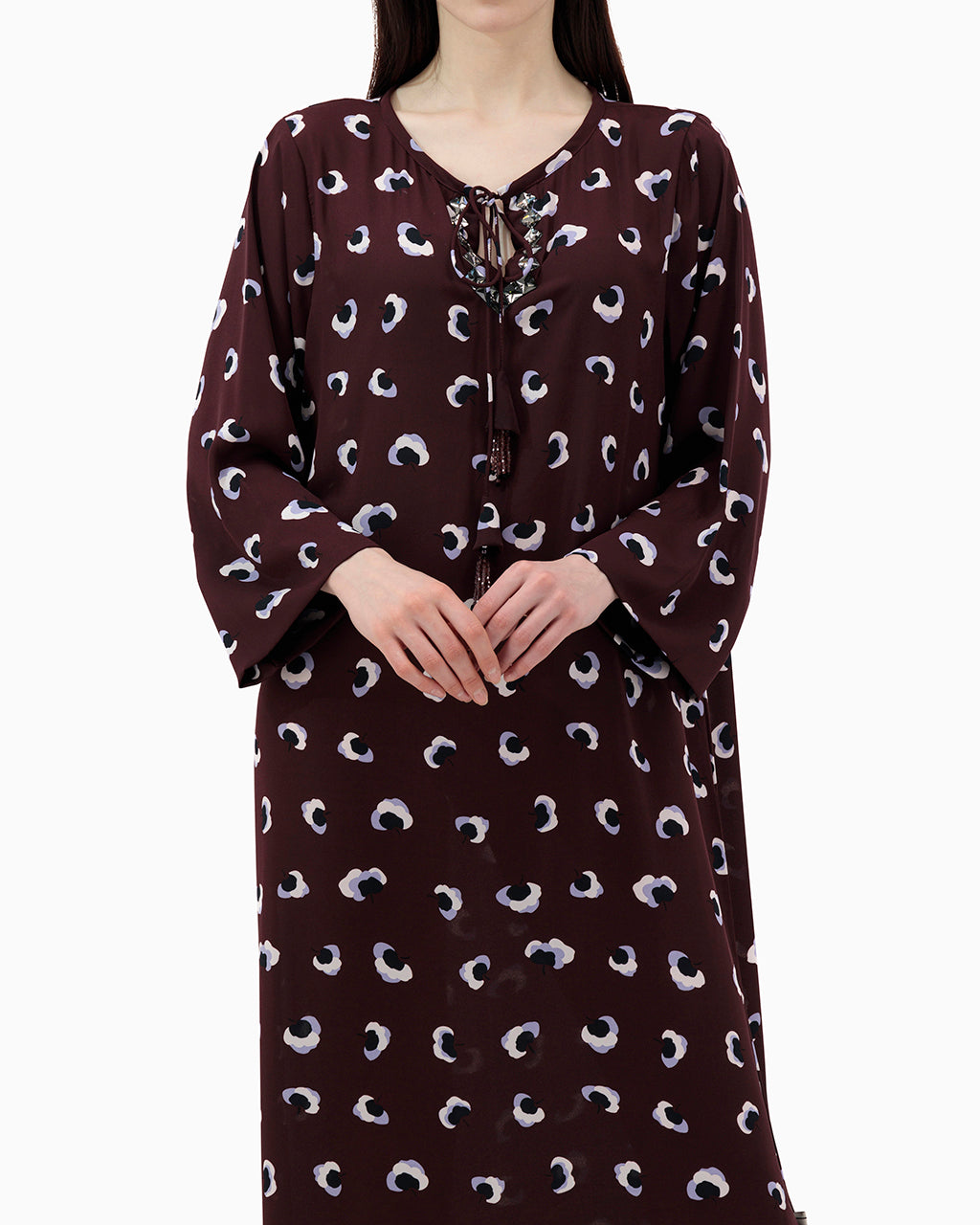 Model wears Brown Daily Dress