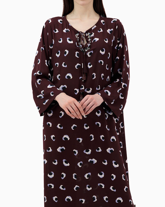 Model wears Brown Daily Dress