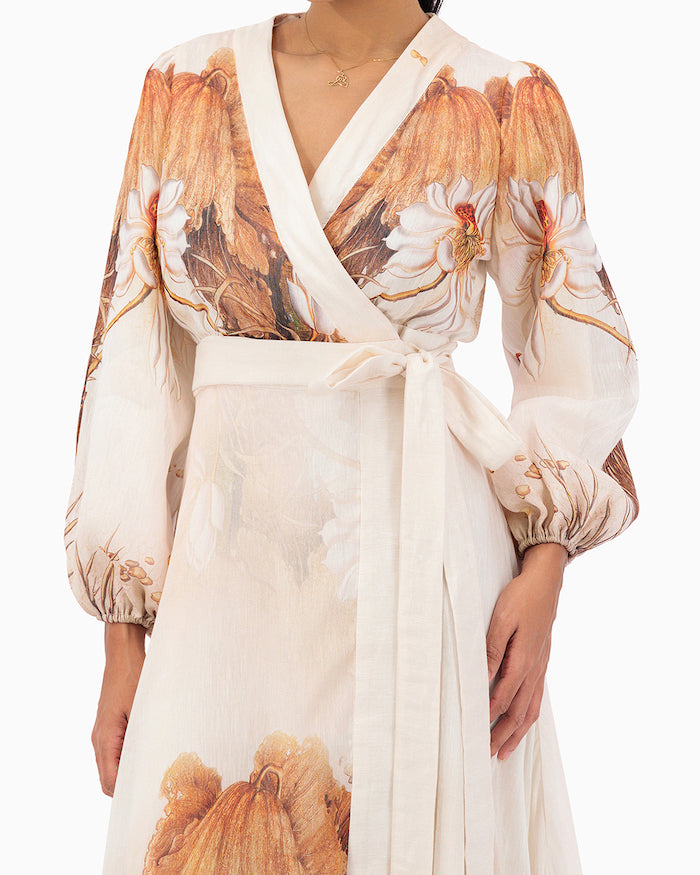 Model wears Wrap Dress