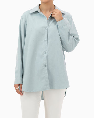 Shirt Strass | Turquoise