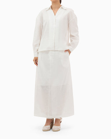 Travel Set With Collar Shirt | White