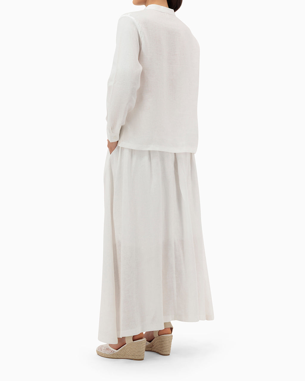 Model wears White Set