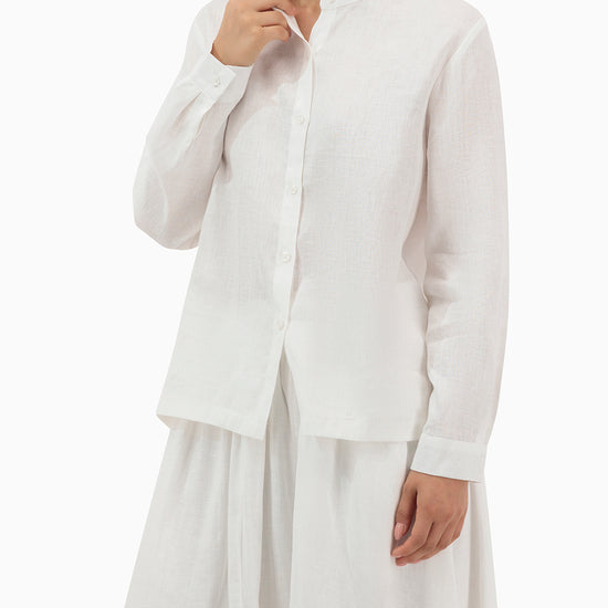 Model wears White Set