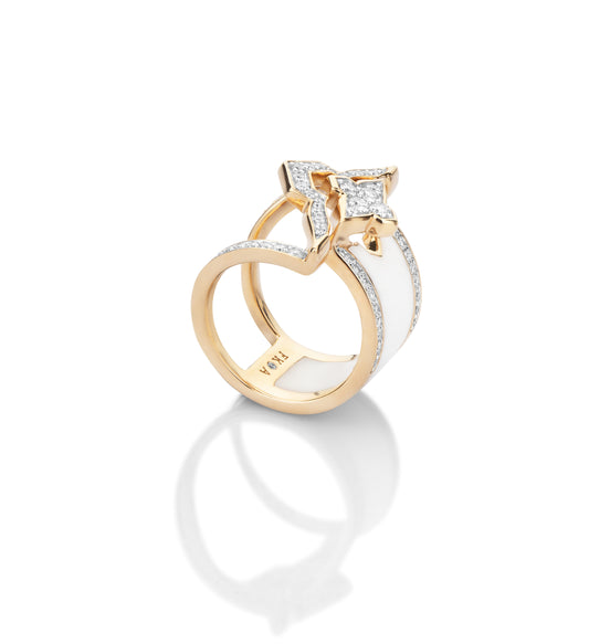 White Edgy Ceramic Ring