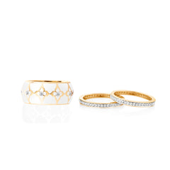 White Ceramic Monochromatic Stackable Ring