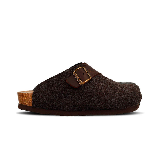 Model wears Branco Brown Clogs