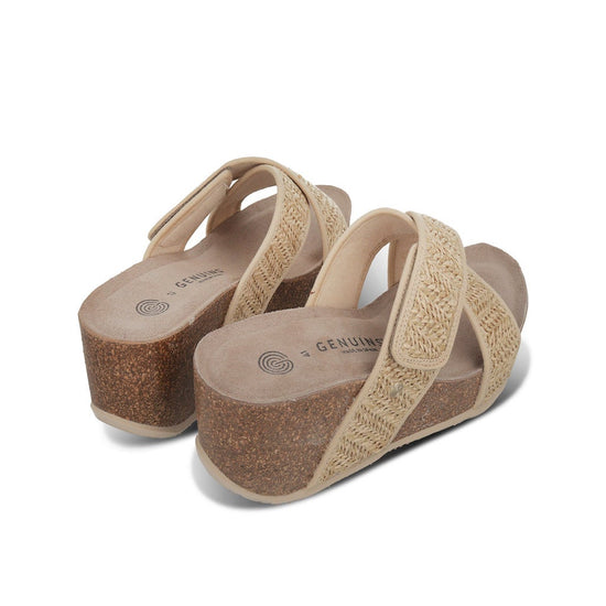 Model wears Benicasim Beige Sandal