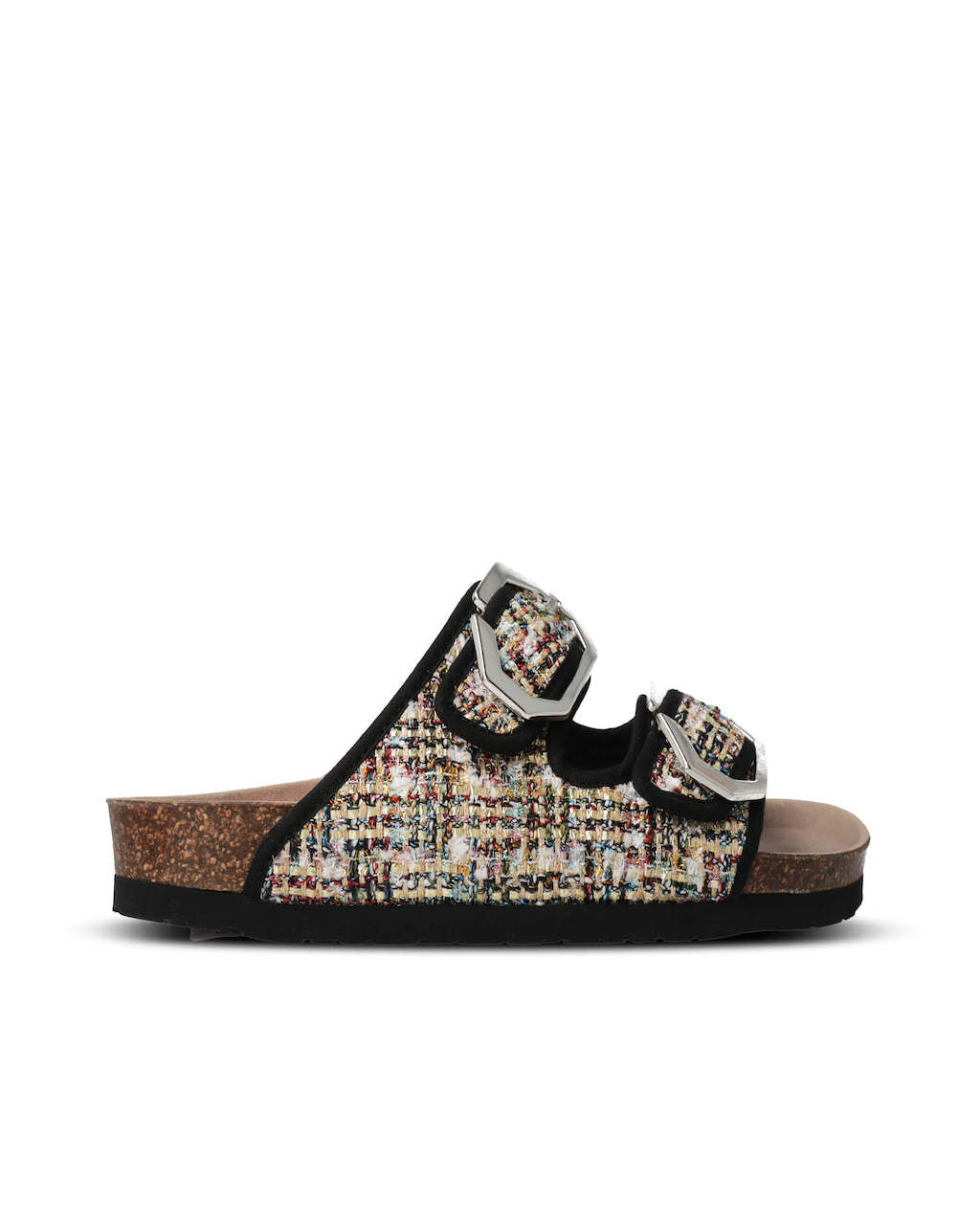 Model wears Galia Black Sandal