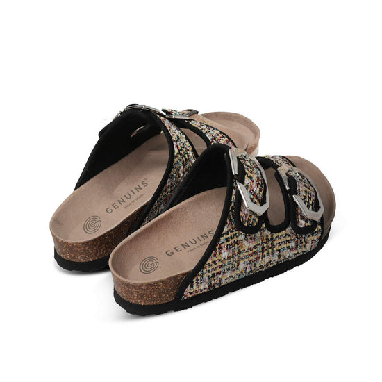 Model wears Galia Black Sandal