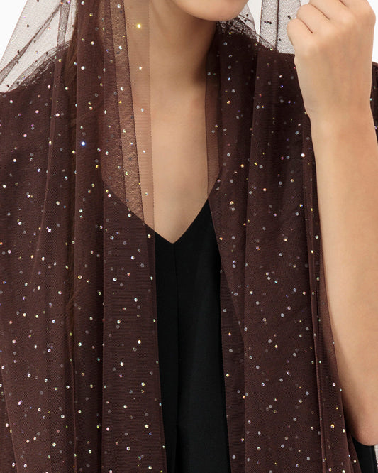 Model wears Wedding Abaya | Brown