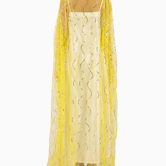 Model wears Yellow Wedding Abaya